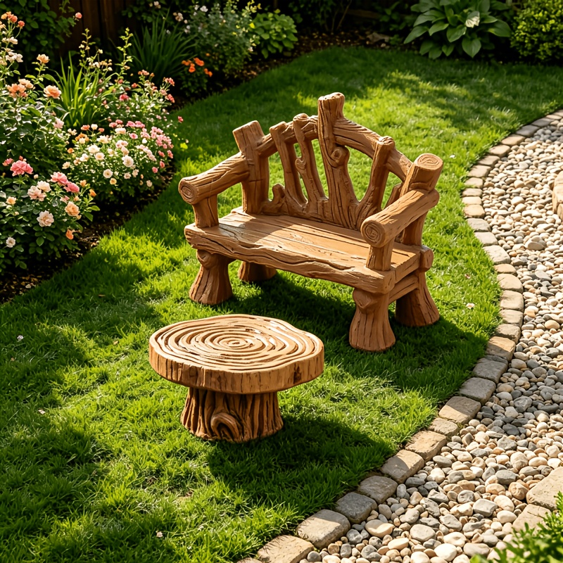 Crafting Resin - 2 stuks miniatuur tafel en stoel,